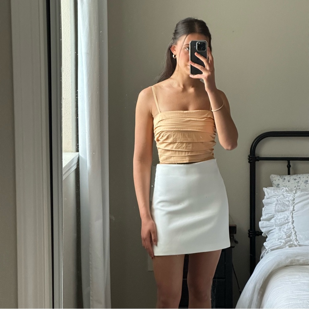 Abercrombie and Fitch strapless poplin top small
